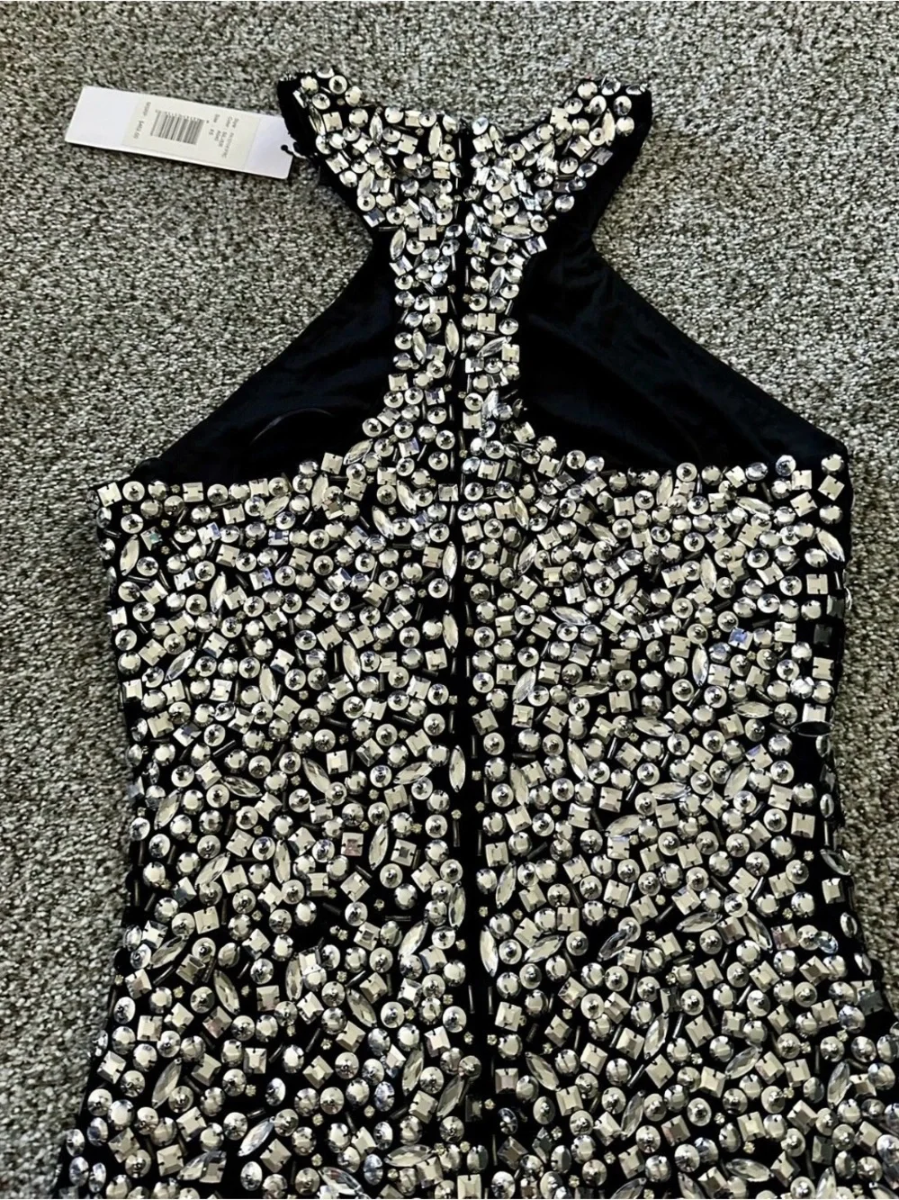 PARKER XS 0 2 Black Mariah Dress Silver Ice Cut Jewels Studs Gems NWT R$462 RARE